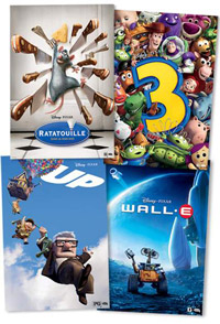 Four Pixar Film Posters