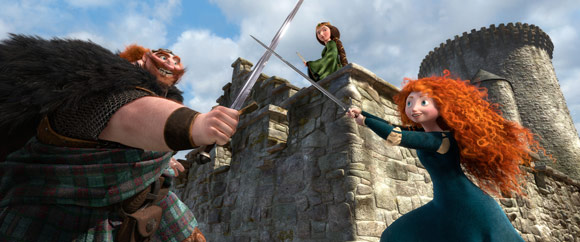 Merida Sword Fights with Father King Fergus Pixar Brave
