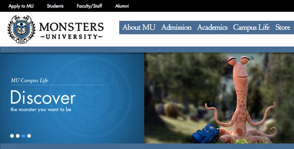 Monsters University Website