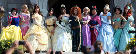 Crowned princesses of Disney