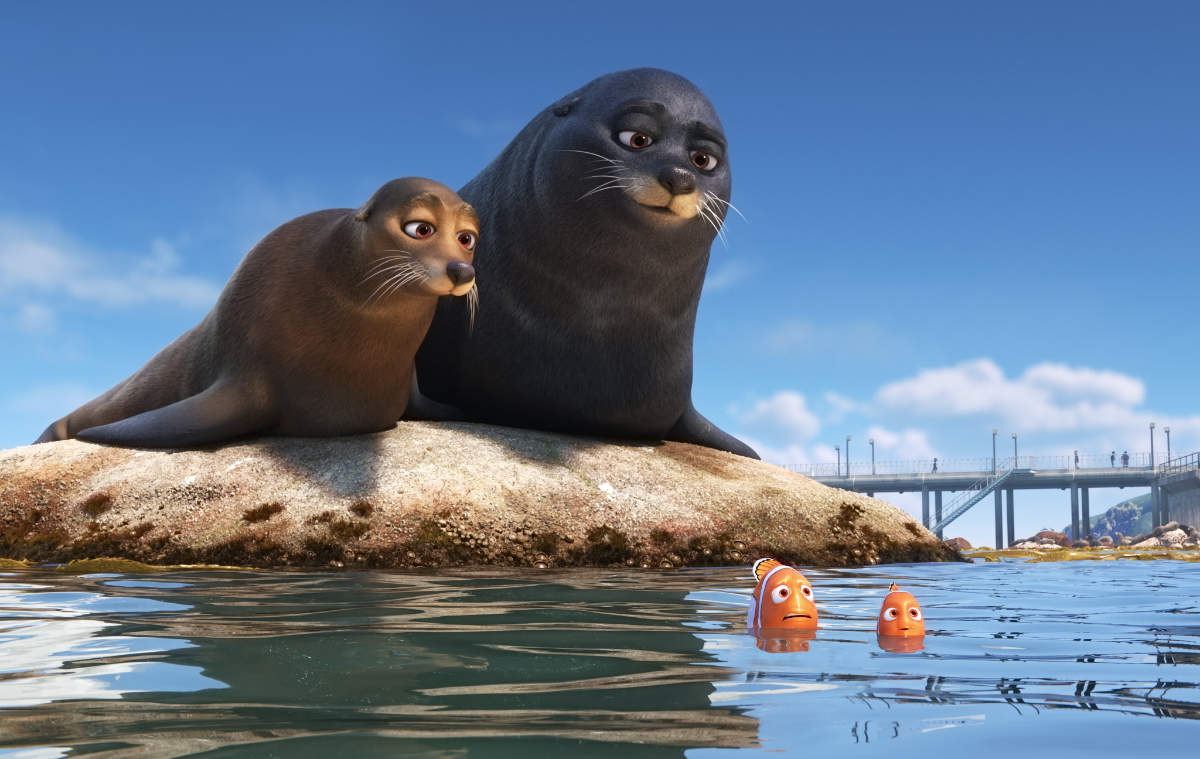 Nemo, Marlin and the Sea Lions from Pixar's Finding Doy